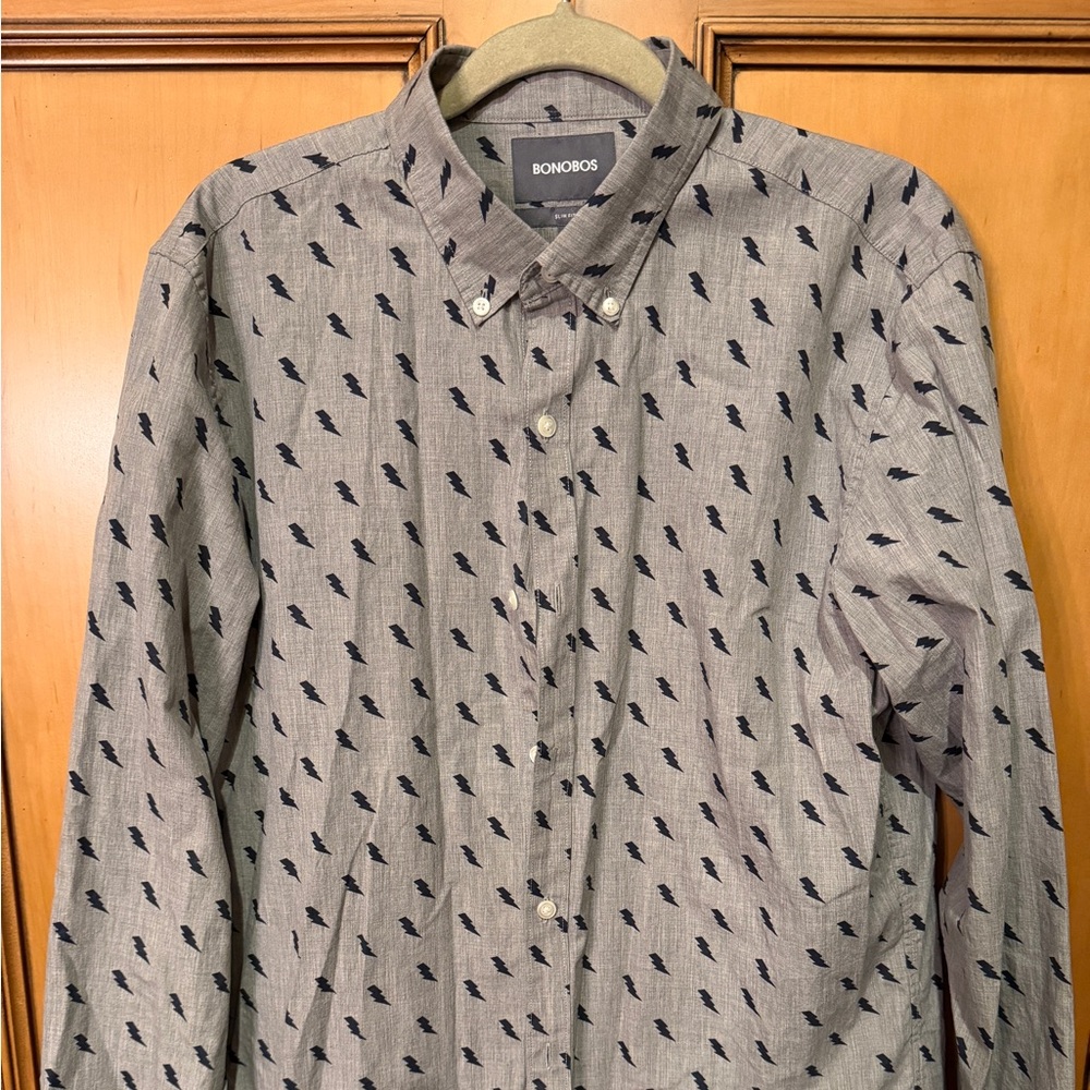 Bonobos Gray and Black Patterned Shirt Jacket